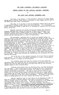 
The Crime is apartheid, the penalty is isolation: Paper presented at the Black Sash National Conference in Johannesburg
