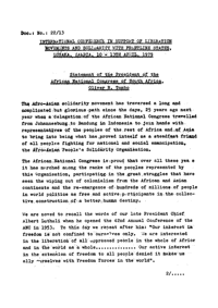
Statement of the President of the African National Congress of South Africa
