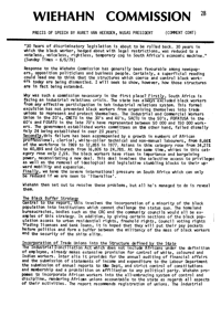 Wiehahn Commission: precis of speech