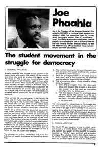 
The student movement in the struggle for democracy
