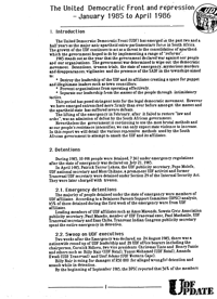 
The United Deocratic Front and repression-January 1985 to April 1986 
