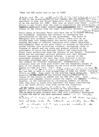 
What are the United Democratic Front would like to see in 1988
