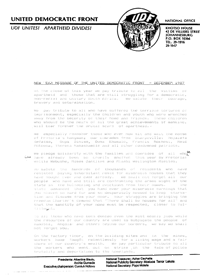
New year message of the United Democratic Front: December 1987
