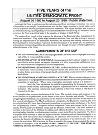 Five years of the United Democratic Front 
