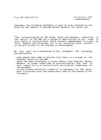 Statement by Terror Lekota