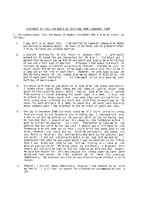 Statement of Tutu Jim Nqata about his eviction from Lindhurst Farm
