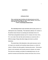
From the margins to the mainstream: the anti-apartheid movement and the politics of agenda-setting in the United States
