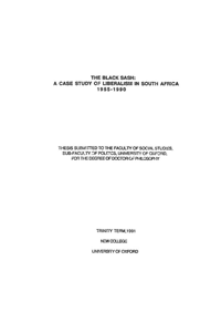 
The Black Sash: a case study of liberalism in South Africa 1955-1990
