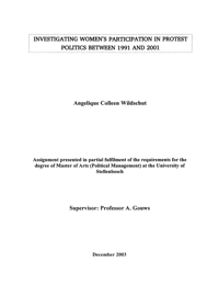 Investigating womens participation in protes