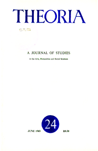 
Theoria: a journal of studies in the Arts, Humanities and Social Sciences No.24 1965
