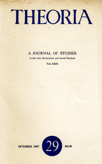 
Theoria: a journal of studies in the Arts, Humanities and Social Sciences No.29 1967
