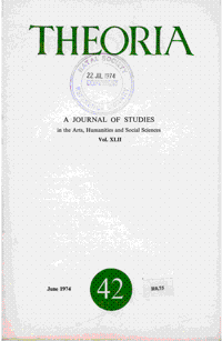 
Theoria: a journal of studies in the Arts, Humanities and Social Sciences No.42 1974
