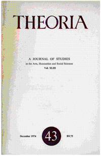 
Theoria: a journal of studies in the Arts, Humanities and Social Sciences No.43 1974
