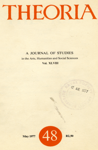 
Theoria: a journal of studies in the Arts, Humanities and Social Sciences No.48 1977
