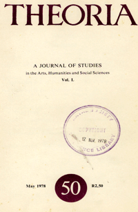 
Theoria: a journal of studies in the Arts, Humanities and Social Sciences No.50 1978
