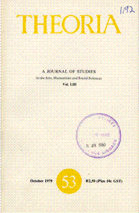 
Theoria: a journal of studies in the Arts, Humanities and Social Sciences No.53 1979
