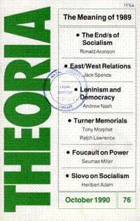 
Theoria: a journal of studies in the Arts, Humanities and Social Sciences No.76 1990
