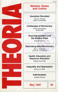 
Theoria: a journal of studies in the Arts, Humanities and Social Sciences No.85 1995
