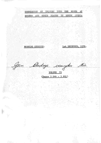 
Commission of Inquiry into the riots at Soweto and other places in South Africa held on 1 December 1976, Volume 73
