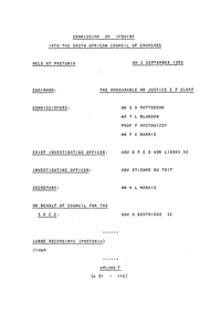 Commission of Inquiry into the South African Council of Churches held at Pretoria on 2 September 1982, Volume 3
