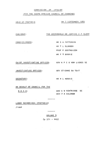Commission of Inquiry into the South African Council of Churches held at Pretoria on 7 September 1982, Volume 9 and Volume 10

