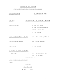 Commission of Inquiry into the South African Council of Churches held at Pretoria on 7 February 1983, Volume 30
