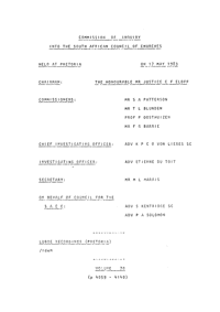 Commission of Inquiry into the South African Council of Churches held at Pretoria on 17 May 1983, Volume 70 and Volume 71
