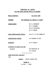 Commission of Inquiry into the South African Council of Churches held at Pretoria on 18 May 1983, Volume 72 and Volume 73
