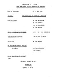 Commission of Inquiry into the South African Council of Churches held at Pretoria on 24 May 1983, Volume 80

