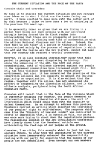 The current situation and the role of the Party
