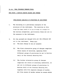 
Preliminary analysis of structure of indictment
