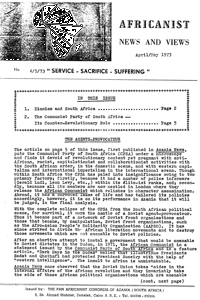 Africanist News and Views (1968-1973)