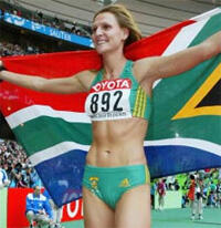 South African athlete and Africa high-jump record holder Hestrie Cloete is born in Germiston, Transvaal