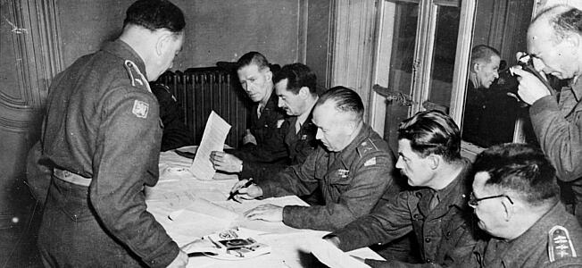 Germany signs an unconditional surrender which ends World War II