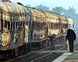 Hundreds die in a train fire in Egypt