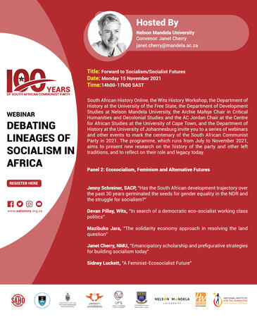 Webinar Programme: Forward to Socialism/Socialist Futures (Panel 2) - Convenor: Janet Cherry