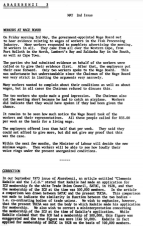 Abasebenzi Number 3 May 1974