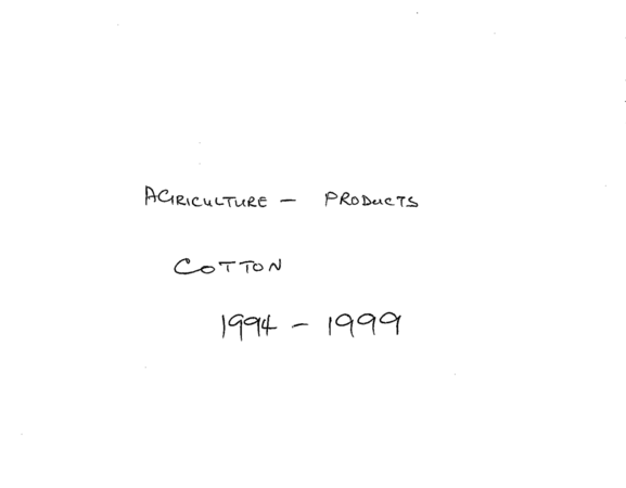 World cotton price soaring 1980 - 1999