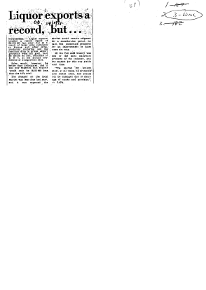 Liquor exports a record, but... 1975 - 1976
