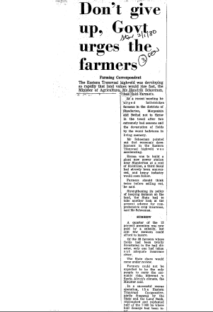 Don't give up, Govt urges the farmers 1980 - 1981