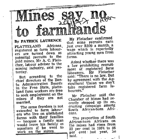 Mines say no to farmlands 1977 - 1981