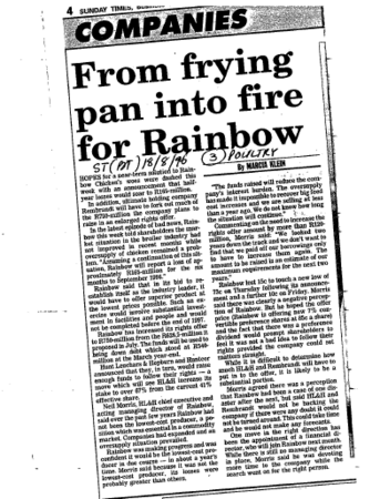 From frying pan into fire for Rainbow 1996 - 1999