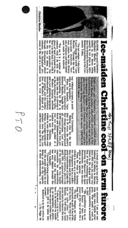 Ice-Maiden Christine cool on farm furore 1988 - 1997