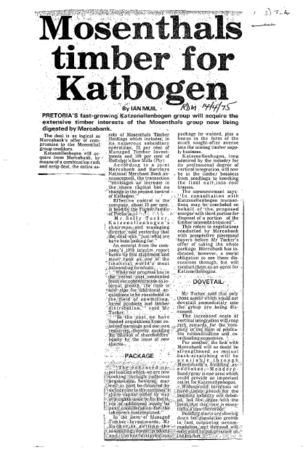 Mosenthals timber for Katbogen 1975 - 1998