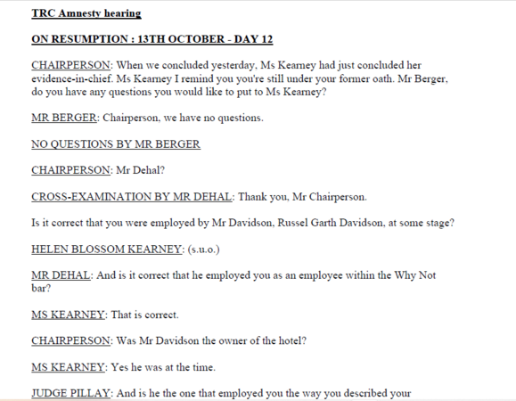 Amnesty Hearing 13th October 1999 - Day 12