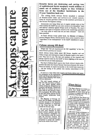 SA troops capture latest Red weapons 1984