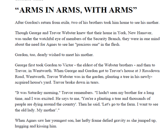 Arms in arms, with arms by Gomolemo Mokae