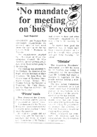 'No mandate' for meeting on bus boycott 1980 D
