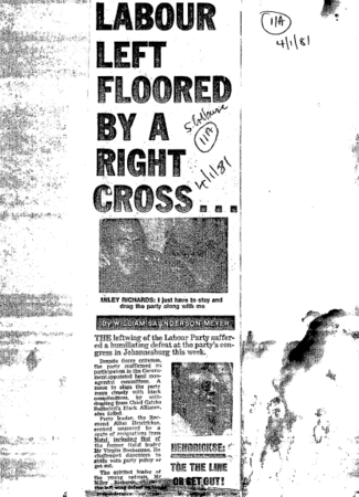 Labour left floored by a right cross 1981 A