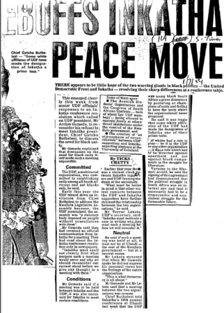 Inkatha Peace Move 1984 D